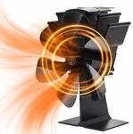 Relaxdays Kaminventilator, W&auml;rmebetrieben Ohne Strom, 6 Bl&auml;tter, Freistehend, Hbt