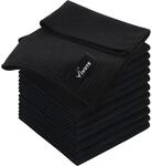 Mikrofasert&uuml;cher Schwarz 30x30cm 12er Set Barista Sp&uuml;lt&uuml;cher Fusselfrei...
