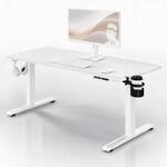Elektrischer Schreibtisch Mit H&ouml;henverstellung Ergonomisch Wei&szlig;,1600x800 Mm:...