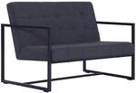 2-sitzer Sofa Mit Armlehnen Dunkelgrau Stahl Und Stoff Vidaxl