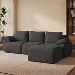 Modulares Cordsofa &ndash; Kratzfest Und Tierfreundlich &ndash; 3-sitzer + Hocker &ndash;