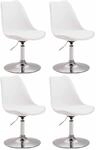 Clp - 4er Set Esszimmerst&uuml;hle Maverick Kunststoff Wei&szlig; Chrom