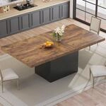 Esstisch Rechteckig F&uuml;r 6-8 Personen, 180 Cm, Industrial Design, Holzoptik