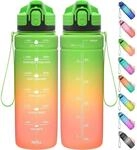 Trinkflasche Mit Zeitmarkierung 2l Bpa-frei Auslaufsicher F&uuml;r Kinder Und Sport