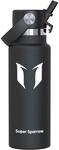 Edelstahl Trinkflasche Mit Strohhalm, 350ml-1l, Bpa-frei, Isoliert