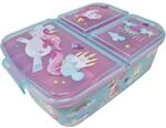 Kinder Brotdose Mit 3 F&auml;chern, Bpa-frei, Einhorn-motiv
