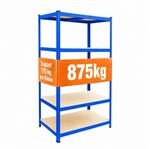 Relaxdays Schwerlastregal, Hxbxt: 200 X 100 X 50 Cm, 875 Kg, 5 Ebenen, Lagerregal