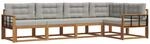 Outdoor-sofagarnitur 5 Stk. 5-sitzer Natur Und Hellgrau Vidaxl