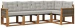 Outdoor-sofagarnitur 5 Stk. 5-sitzer Natur Und Hellgrau Vidaxl
