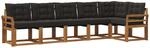 Vidaxl Outdoor Sofa Set 6 Pcs Natural And Black