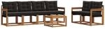 Vidaxl Outdoor Sofa Set 7 Pcs Natural And Black