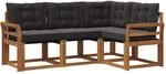 Vidaxl Outdoor Sofa Set 4 Pcs Natural And Black