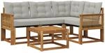 Vidaxl Outdoor Sofa Set 5 Pcs Natural And Light Grey
