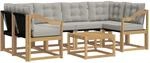 Outdoor-sofagarnitur 7 Stk. 6-sitzer Wei&szlig; Und Hellgrau Vidaxl