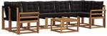 Vidaxl Outdoor Sofa Set 8 Pcs Natural And Black 59 X 59 X 37 Cm