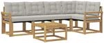 Outdoor-sofagarnitur 6 Stk. 5-sitzer Wei&szlig; Und Hellgrau Vidaxl