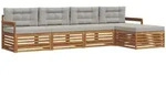 Outdoor-sofagarnitur 5 Stk. 4-sitzer Natur Und Hellgrau Vidaxl