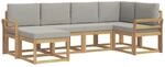 Outdoor-sofagarnitur 6 Stk. 6-sitzer Wei&szlig; Und Hellgrau Vidaxl