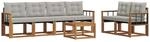 Outdoor-sofagarnitur 7 Stk. 6-sitzer Natur Und Hellgrau Vidaxl