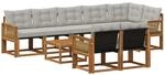 Outdoor-sofagarnitur 9 Stk. 8-sitzer Natur Und Hellgrau Vidaxl