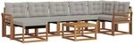 Vidaxl Outdoor Sofa Set 8 Pcs Natural And Light Grey