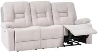 Sofa Elektrisch Verstellbar 3-sitzer Bergen Samtstoff Sandbeige Mit Usb-anschluss