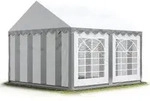 Party-zelt Festzelt 4x4 M Garten-pavillon -zelt Pvc Plane 700 N In Grau-wei&szlig;
