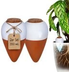 Relaxdays Tonkegel Bew&auml;sserung, 2er Set, 350 Ml, Gie&szlig;helfer Mit Deckel,