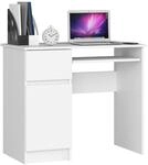 Pc-schreibtisch Akord Piksel Links In Der Farbe Wei&szlig; Schublade Und 3 Ablagen B90 X