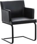 Esszimmerstuhl Zavor Kunstleder Schwarz Schwarz