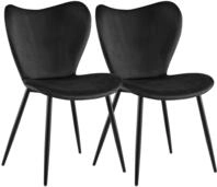 2er Set Esszimmerst&uuml;hle Maika Schwarz Samt