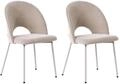 Esszimmerstuhl 2er Set Covelo Chenillegewebe Beige