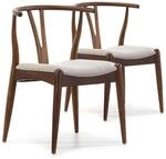 Vs Venta-stock - Pack 2 St&uuml;hle Rustic Walnut, Massivholz, 55 Cm (l&auml;nge) 54,5...
