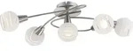 Deckenleuchte Elliott 5-flammig, Glasschirme Satiniert, Breite 62cm