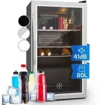 Klarstein - Beersafe Xxl K&uuml;hlschrank 80 Liter 3 B&ouml;den Panoramaglast&uuml;r Edelstahl