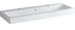 Icon Waschtisch 120x48,5cm Wei&szlig;, Mit Zwei Hahnl&ouml;chern, - Geberit