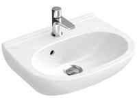 Handwaschbecken Compact O.novo 500x400mm Oval 1 Hahnloch mit Überlauf Weiß Alpin -