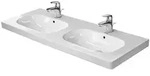 Duravit D-code Doppelwaschtisch, Mit Hahnlochbank, Mit &Uuml;berlauf,