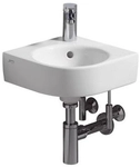Geberit - Renova Compact Eckhandwaschbecken, Breite 45cm, Tiefe 39,5cm, Hahnloch