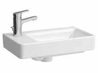 Pro s Handwaschbecken, Becken rechts, 1 Hahnloch, mit Überlauf, 480x280, weiß,
