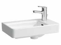 Pro s Handwaschbecken, Becken links, ohne Hahnloch, mit Überlauf, 480x280, weiß,