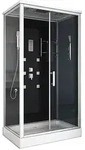 Home Deluxe - Komplettdusche Wave Xl - Schwarz, Ma&szlig;e: 120 X 80 - Inkl. Radio,