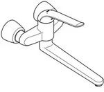 Grohe Euroeco Special Einhand-waschtischbatterie, Wandm., Ausladung 342mm, 46mm