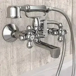 2-griff Wannenf&uuml;llarmatur Mit Handbrause Elk Chrom Sch&uuml;tte