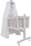 Babybett , Beige, 100 X 77 Cm Mit Rollen, Vitalispa