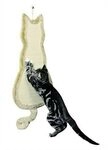 Katzenf&ouml;rmiges Pl&uuml;sch/sisalbrett 35x69cm Beige
