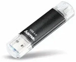 Hama Laeta Twin 128gb Usb 3.0/micro-usb Stick Schwarz