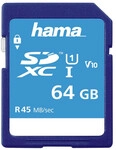 Hama 64gb Sdxc Class 10 Uhs-i Karte 45mb/s Speicherkarte