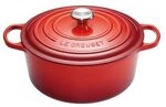 Lecreuset Br&auml;ter Signature Rund 24cm Kirschrot