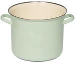 Riess Topf Mit Chromrand &Oslash;22cm 6l Pastell Nilgr&uuml;n Emaille